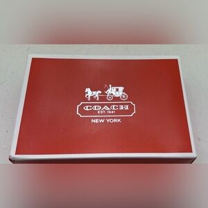Coach NWT Blue Scarf in Red Box